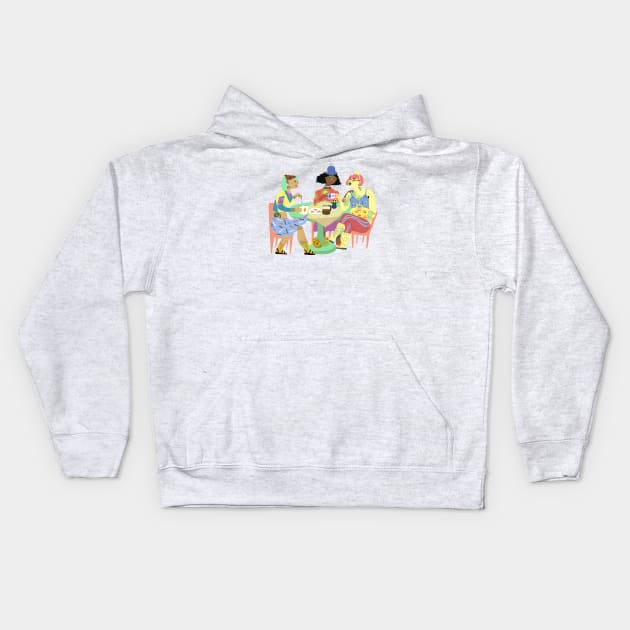 Caching Up With Friends Kids Hoodie by ezrawsmith